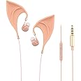 URIZONS Elf Earbuds Earphones in-Ear Headphones Ears for Kids - Elves Ear Design Ultra-Soft Corded Earphone Adorable Cosplay Headset Spirit Costume Accessories for iPhone/iPad Android/Computer