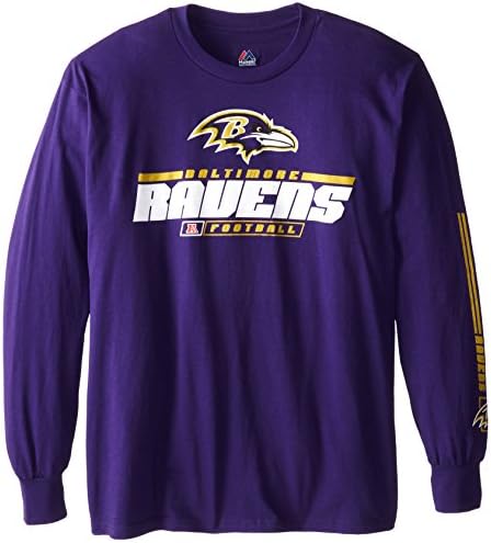NFL Baltimore Ravens Men's Primary Receiver IV Long Sleeve Tee, Dark Purple, Medium
