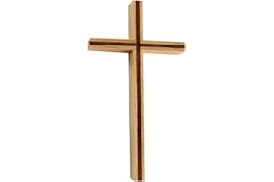 UPIQNG 10 Inch Wooden Cross Wall Hanging Jesus Cross Catholic Religious Cross Vintage Walnut Wood Hard Cross Craft for Home W