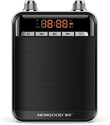 NEWGOOD Portable Professional High-end Headset Microphone loudly Voice Amplification Speaker Player with AUX, USB flash drive audio playing (black)