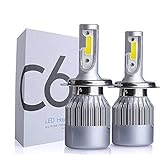 ICBEAMER H4/9003/HB2 LED Headlight Bulbs 6000K 36W Hi/Lo Cool White Headlight Bulbs COB LED Chips - Plug&Play (2pcs)
