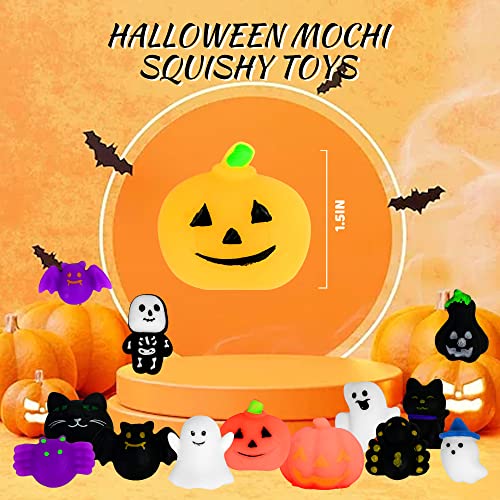 24 PCS Halloween Mochi Squishy Toys Squishies Halloween Toys for Kids Girls Boys Halloween Party Favors Halloween Treat Bags Gifts