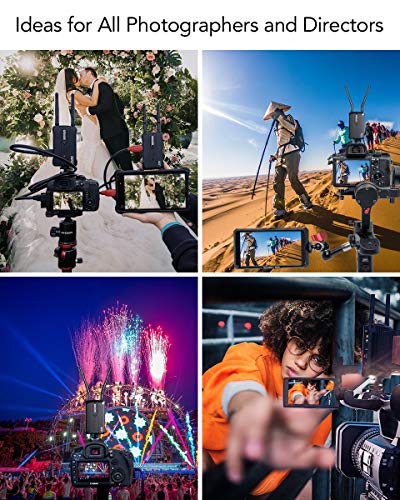 Hollyland-Mars-Wireless-Transmission-System 5G HDMI Video Transmitter and Receiver Kit Support HD 1080P 300 Feet for DSLR Mirrorless Camera Gimbal Field Monitor, Multi-Angle Hot Shoe Mount Included
