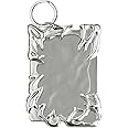 Electroplate Plastics Frame Photo Card Holder Keychain - Silver Plating Irregular Frame - Y2K ID Badge Holder - Student Card Case - Office Supplies