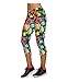 Ancia Womens Yoga Active Fitness Capri Leggings Gym Tights,Medium,Vintage Flowers