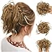 FORCUTEU Messy Bun Hair Piece Hair With Elastic Rubber Band Extensions Hairpiece Synthetic Hair Extensions Scrunchies Hairpiece for Women Golden Brown