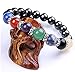 Chakra Bracelet Healing Crystal Amethyst Elastic Stretch Beaded Bracelet(8mm)