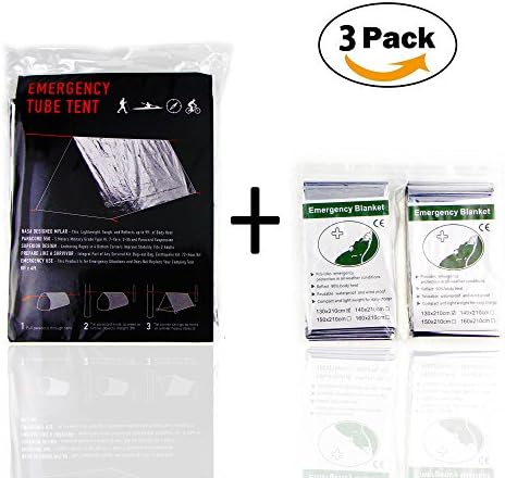 Arrontop Emergency Survival Mylar Sleeping Blanket (3 Pack)