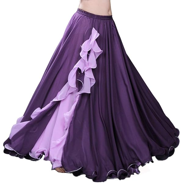 Whitewed Long Satin Layered Ruffle Spanish Ballet Paso Doble Folk Dance Clothing Swing Circle Skirt Costumes