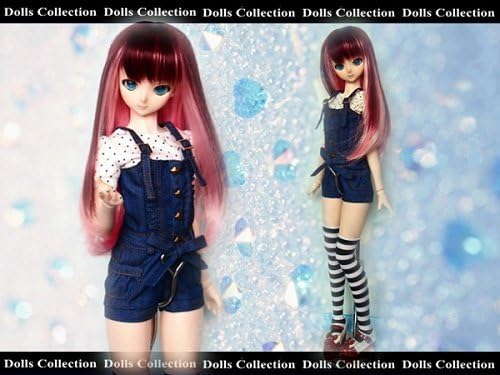Wig with Doll Costume Set denim overalls Corde Room Mate Dollfie Dream DD (S / M / L chest) corresponding