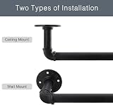 Qlfyuu Industrial Curtain Pole Black Extendable 110-210cm view 2