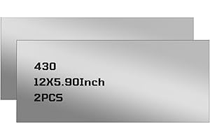 SUNKOO 430 Stainless Steel Sheet Metal 12" x 5.9" x 0.02" Plate, 24GA (0.5mm) Magnetic Metal Sheet for Wall Board, Crafting, Kitchen, Office, 430 Stainless Steel Shim Stock Plate, 2 Pack