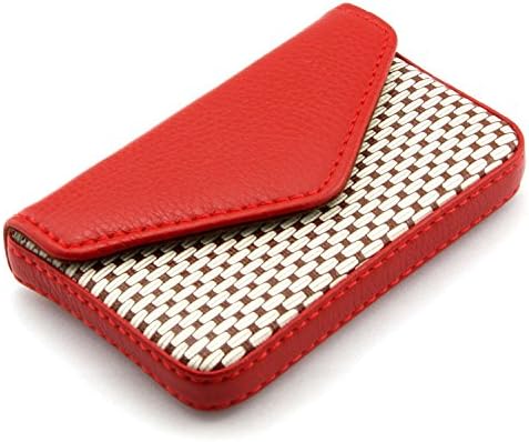 ChuangYi Multipurpose Flip Style PU Leather Business Name Card Holder Wallet Leather Credit card ID Case / Holder / Cards Case with Magnetic Shut.(Red)