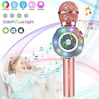 Weird Tails Wireless Bluetooth Karaoke Microphone,5-in-1 Portable Handheld karaoke Mic gifts for men women Home Party Birthday Speaker Machine for iPhone/Android/iPad/Sony, PC All Smartphone(rose)