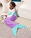 Fun Little Toys Soft Purple Mint Mermaid Tail Blanket, Camping Birthday Family Easter