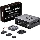 GeeekPi Orange Pi 5 Plus Case with Cooling Fan, Metal Case with Fan Heatsinks Compatible with Orange Pi 5 Plus 4GB/8GB/16GB