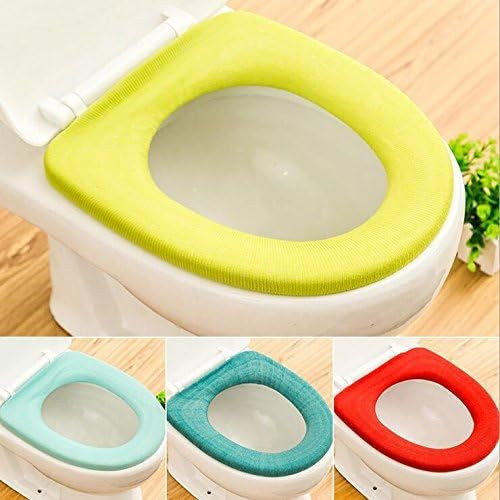 YUTIRITI 1 Pc Bathroom Warmer Washable Cloth Toilet Seat Cover Pads Random Color