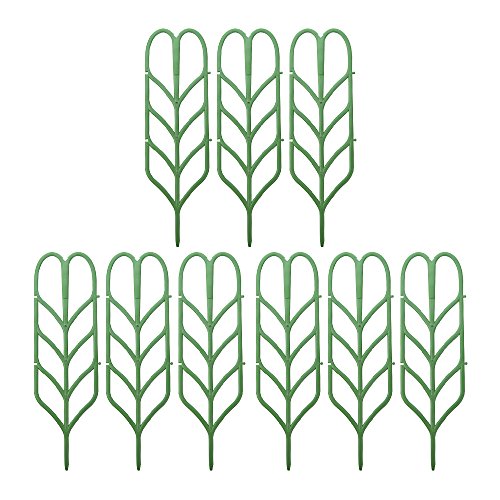 ASSR Garden Trellis, DIY Garden Plant Pot Leaf Shape Mini Climbing Trellis Plant Support(9 Pack)