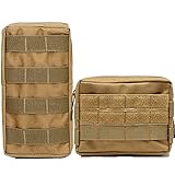 HOANAN 2 Pack Molle Pouch Tactical EDC Pouch Admin Organizer Gadget Gear Pouch for Military Backpack