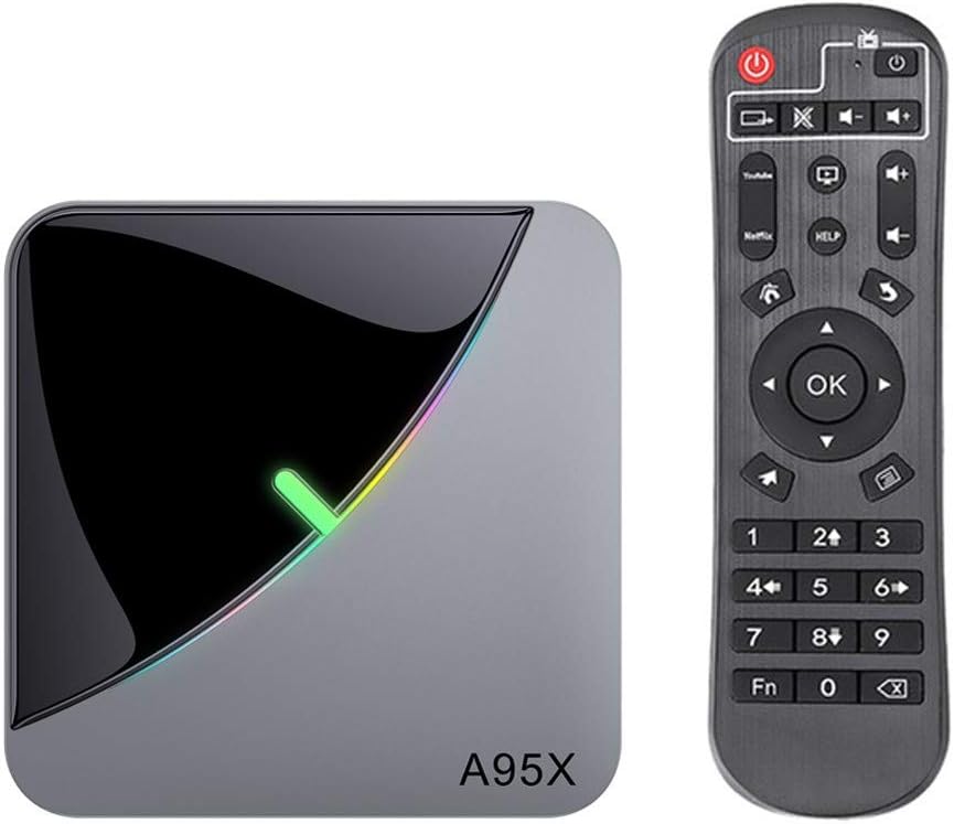 CerobitA95X F3 AIR Smart TV Box Android 9.0 8K Decoding UHD 4K 75fps Media Player Amlogic S905X3 4GB/64GB 2.4G/5G WiFi BT4.2 100M LAN RGB Light_color:black_Memory capacity:eu-64gb