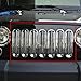 [Upgrade Clip in Version] Chrome Silver Front Grille Mesh Grill Insert Kit for Jeep Wrangler Rubicon Sahara Jk 2007-2015 Model 7 Pieces