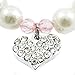 Alfie Pet - Pinky Crystal Heart Pearl Necklace - Size: S (8