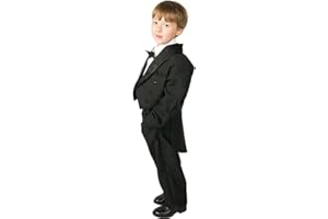 Lito Angels Boys' Classic Tuxedo with Tail Formal Suits Wedding Outfit 5 Piece Set 001 011