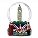 London Snow Globe with Big Ben and Union Jack Flag, (3.5 Inches Tall), 65mm London Snow Globe