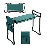 Homdox Foldable Garden Kneeler and Seat With Tool Pouch, Portable Garden Stool With EVA Kneeling Pad Handles