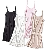 U-Healthy women's 100% Pure Silk Full Slip Long Strappy Cami Lingerie Sleepwear