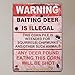Ochoice Warning Signs Retro Road Signs with Baiting Deer is Illegal Sign 8