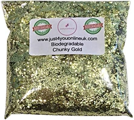 Biodegradable GLITTER Cosmetic Chunky Glitter for Face, Body, Hair, Nails Bag (25 grams, Gold)