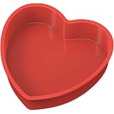 Silicone Heart Shaped Cake Pans - 11 Inch Large Nonstick Heart Cake Pans for Cakes and Brownies