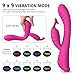 Soft Silicone Waterproof Rechargeable Rabbit Vibrator Dildo Sex Toy for Women, Oopsix Personal Massagers G Spot Vibrator Adult Toys for Couples with 9 Speed Vibration Led Lights