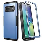 YOUMAKER Case for Galaxy S10, Metallic Blue Heavy Duty Protection Full Body Shockproof Slim Fit Without Built-in Screen Protector Case Cover for Samsung Galaxy S10 6.1 inch (2019) - Blue/Black