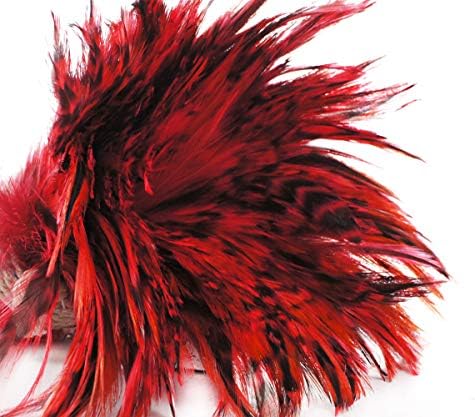 40pcs Reddish Pink Black Dyed Rooster Feathers Pendant Earrings Jewelry Millinery Saddle Costume Dreamcatcher 12-18cm