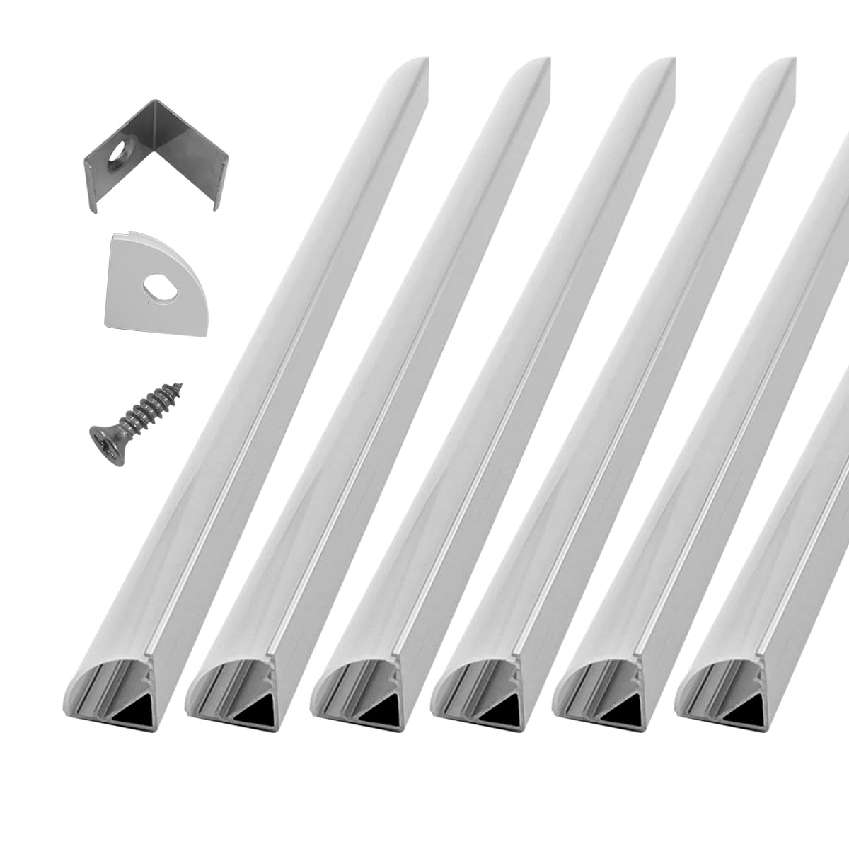 Photo 1 of HAMRVL 6-Pack 1ft/30cm 16x16mm Led Aluminum Channel System with Cover V Shape, Led Strip Light Diffuser Track with End Caps Mounting Clips Accessories,Aluminum Profile for Led Strip Lights for Indoor