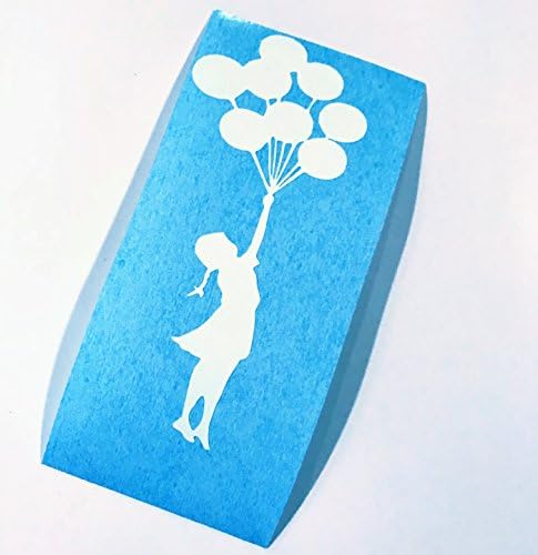 Banksy Balloon Girl | 6x3 Inch White Vinyl Art Decal, Car Decal, Wall Decor