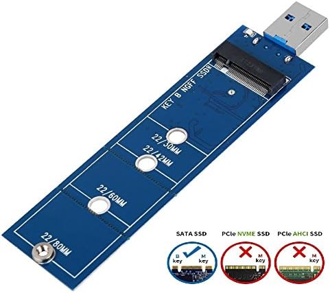 MECHREVO M.2 SSD Adapter to USB 3.0, M2 NGFF Use as Portable Flash Drive / External Hard Drive, 2280 2260 2242 2230 SATA Based B &amp; M Key Solid State Drive Reader Converter (No Cable Needed)