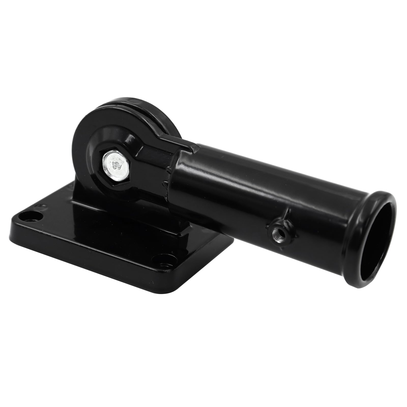 POFET Flag Pole Holder, Adjustable Heavy Duty Aluminum Flag Pole Bracket for Outside House, Rust-Free Multi-Position Mounting Bracket flag pole clips(Black)