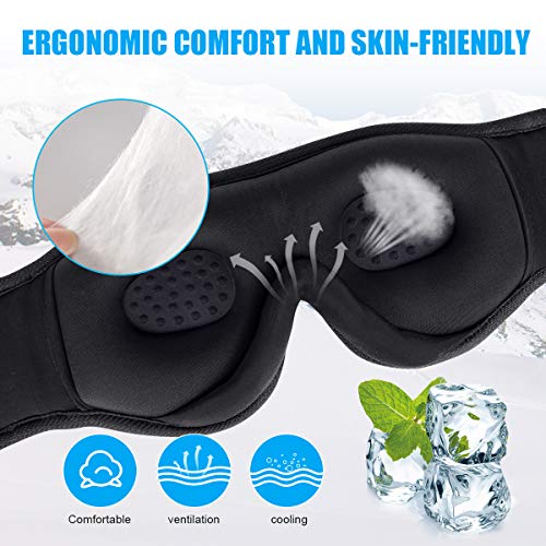 Sleep Headphones,3D Sleep Mask Bluetooth 5.0 Wireless Sleeping Headphoens Built-in HD Ultra Soft Thin Speakers Microphones,Perfect for Side Sleeper Airplane,Personalised Gifts Men Women Mom Dad Unisex