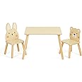 Amazon.com: OOOK Wooden Kids Table and Chair Set, Waterproof Desktop ...