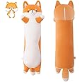 SNOWOLF Shiba Inu Soft Plush Pillow Long Cute Corgi Dog Plush Husky Plush Pillow Akita Plushie Body Pillow Stuffed Animals Toy for Adults Kids Home Decor Gift, 70cm/27.55Inch