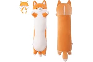 MIAOHAHA Long Plush Shiba Inu Dog Toy Pillow Soft Stuffed Animal Akita Corgi Toy Plush Toy Pillow Hugging Pillow for Kids and Girls(Shiba, 70cm/27.5in)