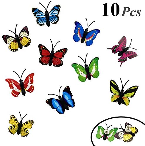 FITULABO 10 Pieces Creative Thumb Tacks, Colorful Decorative Cute Butterfly Push Pins for Soft Flat Surface, Perfect for Bulletin Board, Cork Tiles, Maps and Photos