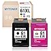 Re-Manufactured Ink Cartridge Replacement for HP 61XL 61 XL Ink for Envy 4500 5530 5534 5535, Deskjet 1000 1010 1512 2540 3050, Officejet 4630 2620 4635 Printer(Black, 2-Pack)