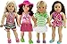 Colorful Print Set for 18 in Dolls Includes 13 Pieces | Bathing Suits, Summer Clothes, Sun Hat, Sunglasses, Shoes and More