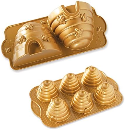Nordic Ware Gold Premier Beehive Cake Pan And Cakelet Pan - Set of 2