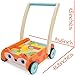 cossy Wooden Baby Learning Walker Toddler Toys for 1 Year Old, Fox Blocks and Roll Cart Push and Pull Toy (34 pcs)