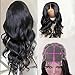 Baluiki 4x4 Lace Closure Wigs HD Transparent Body Wave Lace Front Wigs 9A Human Hair with Baby Hair 180% Density Body Wave Wigs for Black Women Natural Color (26inch. body wave)
